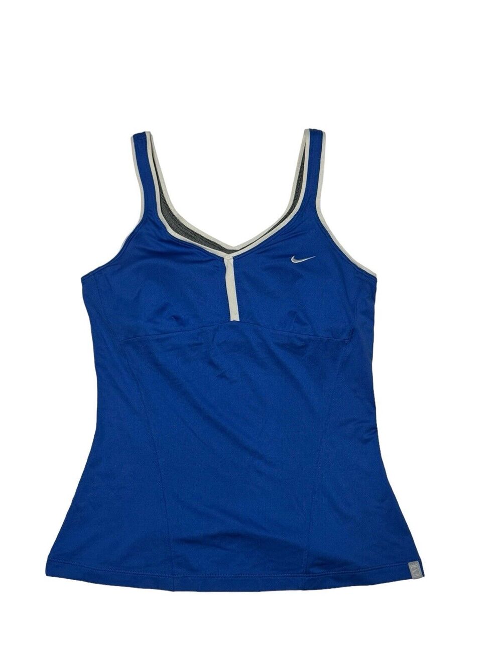 Nike Dri Fit Racer back Tank Top Built In Bra Blue Size M Medium